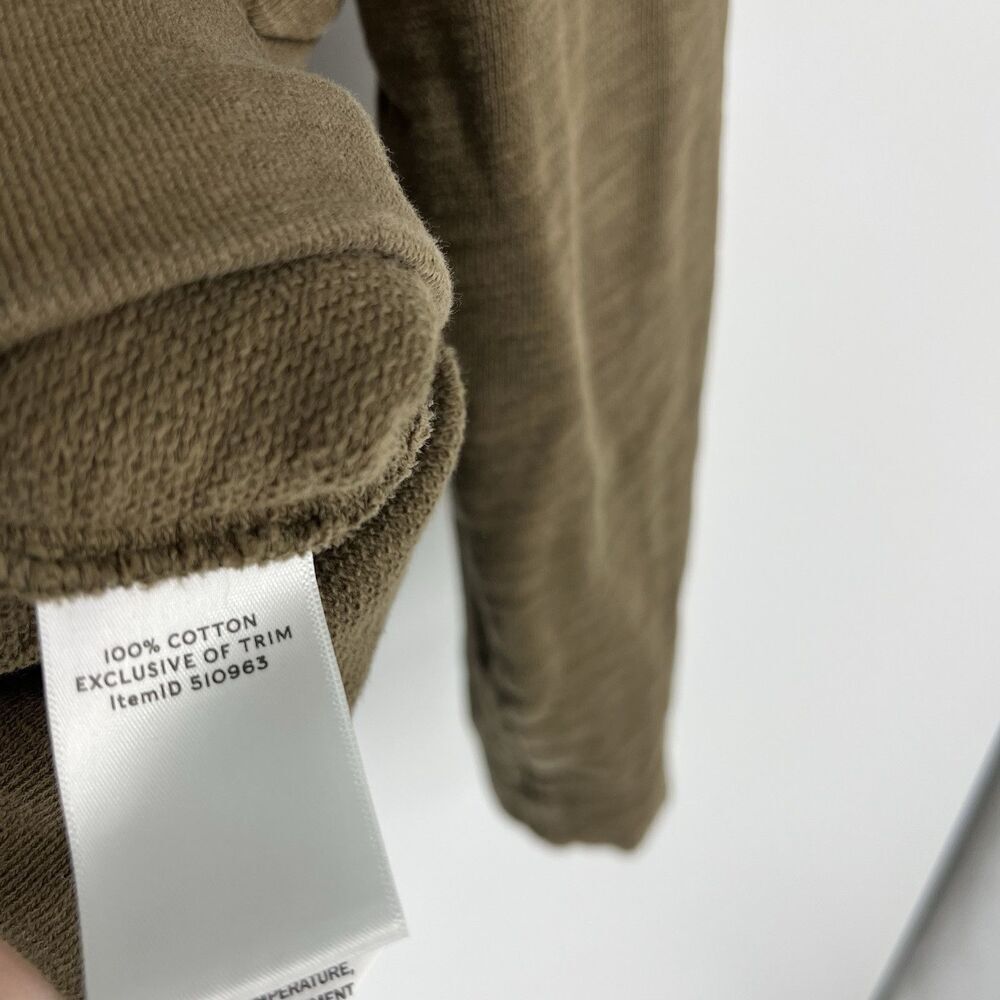 LL Bean Signature Vintage Sweatshirt Size Large Men Olive Green Pullover 1/2 Zip - Picture 6 of 7